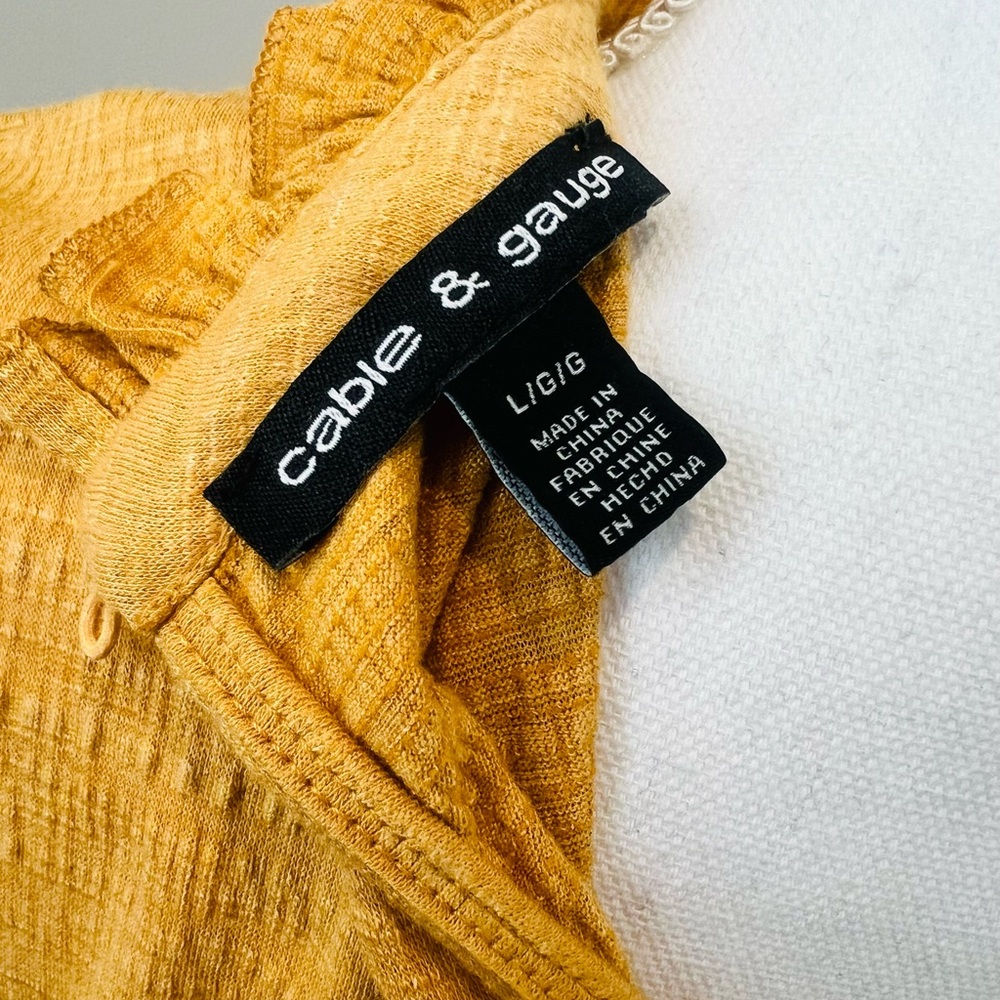 Cable & Gauge Women's Sleeveless Gold Yellow Top Size L - Picture 10 of 11